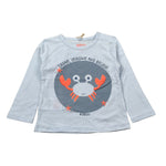 Boboli Shirt Girocollo tinta unita con Stampa Azzurro per Neonato 117009 AZZURRO BOBOLI 