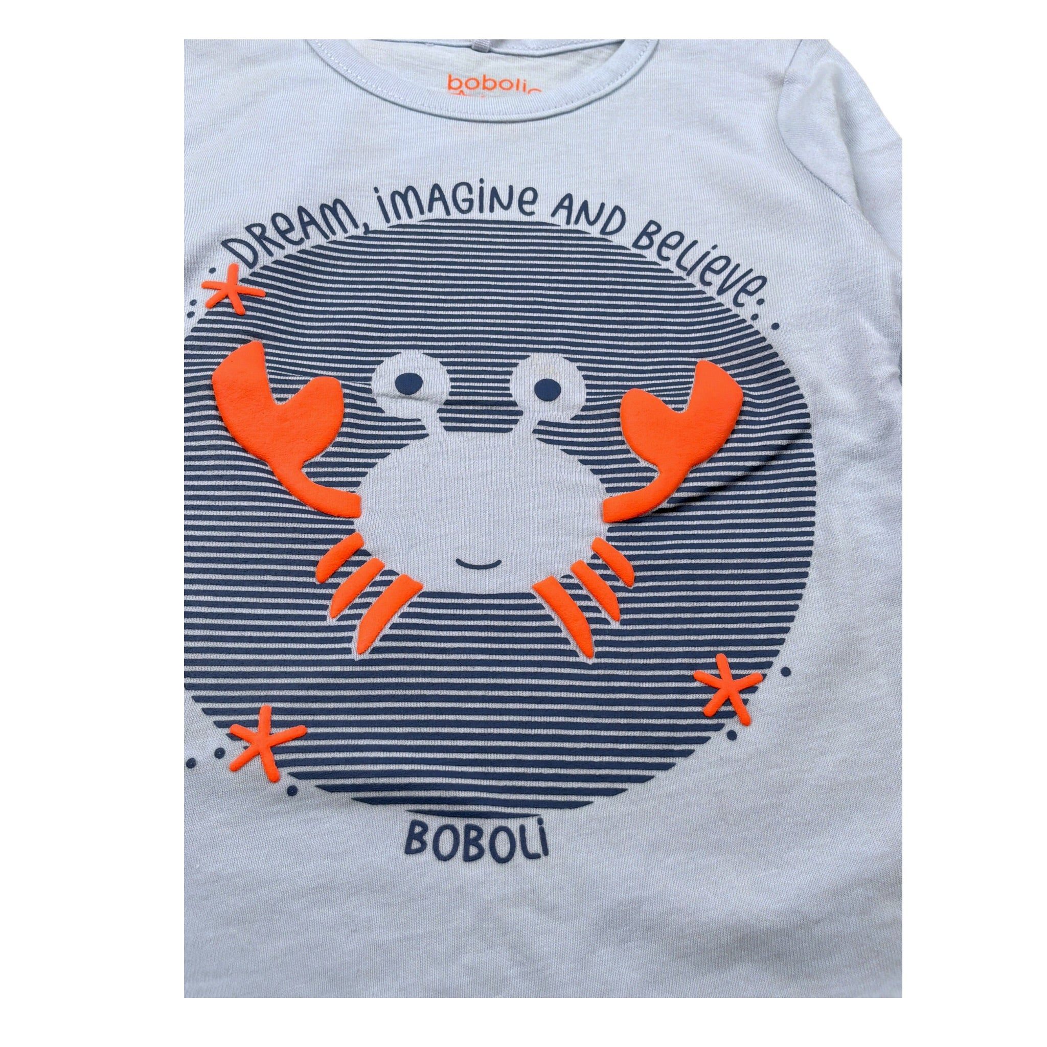 Boboli Shirt Girocollo tinta unita con Stampa Azzurro per Neonato 117009 AZZURRO BOBOLI 