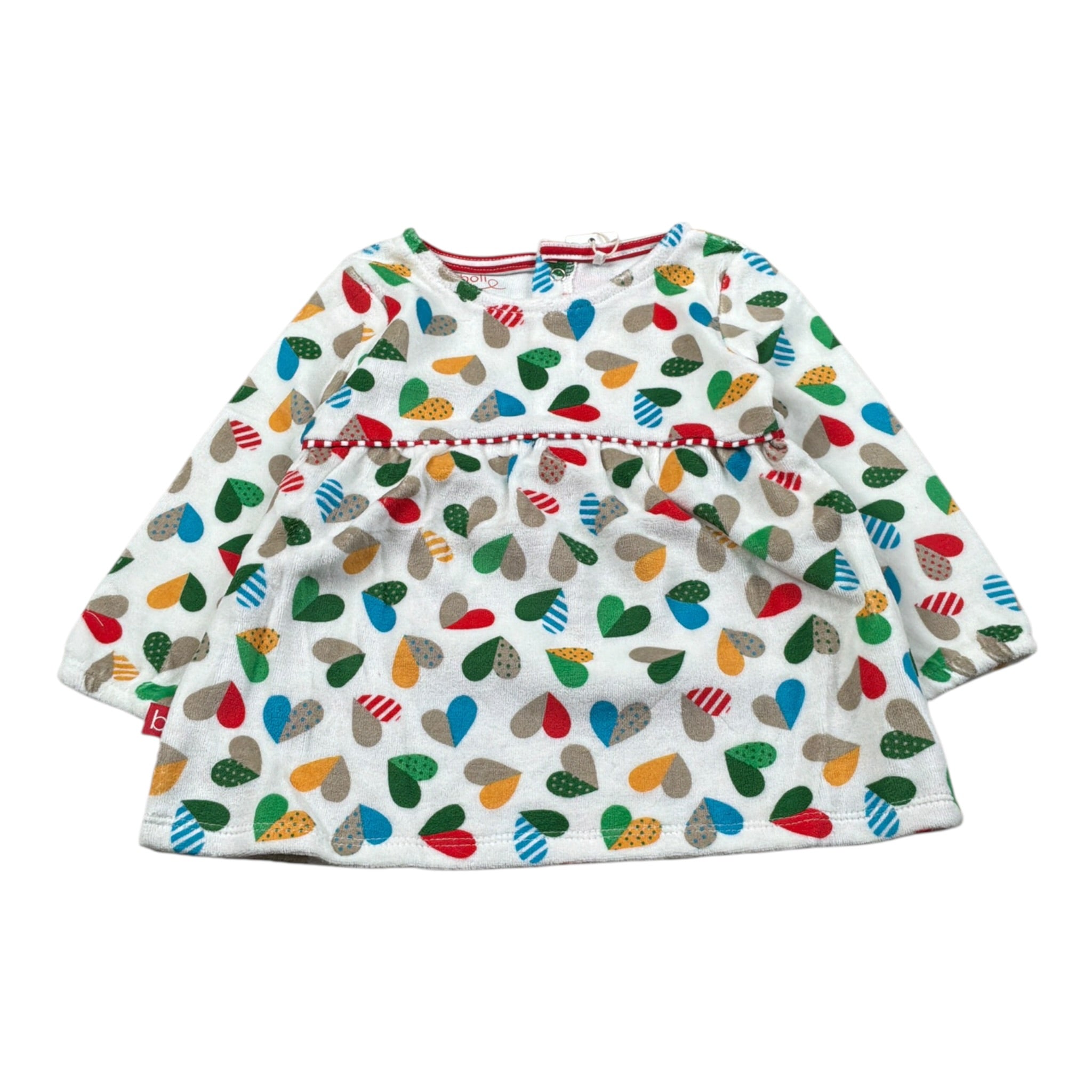 Boboli Abito Girocollo tinta unita Manica Lunga Bianco per Neonata 128067 BIACO BOBOLI 