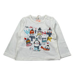 Boboli Shirt Girocollo tinta unita con Stampa Bianco per Neonato 138079 BIANCO BOBOLI 