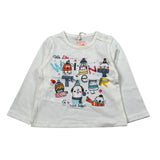 Boboli Shirt Girocollo tinta unita con Stampa Bianco per Neonato 138079 BIANCO BOBOLI 