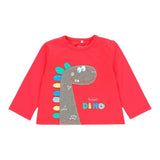 Boboli Shirt Girocollo tinta unita con Stampa Rosso per Neonato 143075 ROSSO BOBOLI 