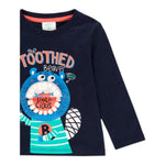Boboli Shirt Girocollo tinta unita con Stampa Blu per Neonato 313063 BLU BOBOLI 