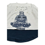Boboli Shirt Girocollo Bicolore Bianco/Blu per Bambina 401094 BIANCO/BLU BOBOLI 
