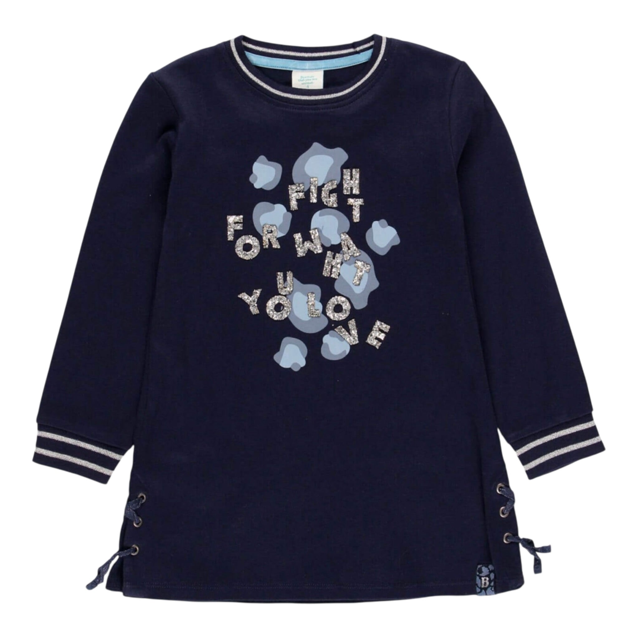 Boboli Abito Manica Lunga tinta unita Blu per Bambina 455082 BLU BOBOLI 