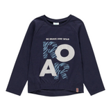 Boboli Shirt Girocollo tinta unita con Stampa Blu per Bambina 455093 BLU BOBOLI 