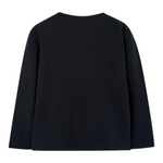 Boboli Shirt tinta unita Girocollo con Stampa Nero per Bambina 457006 NERO BOBOLI 