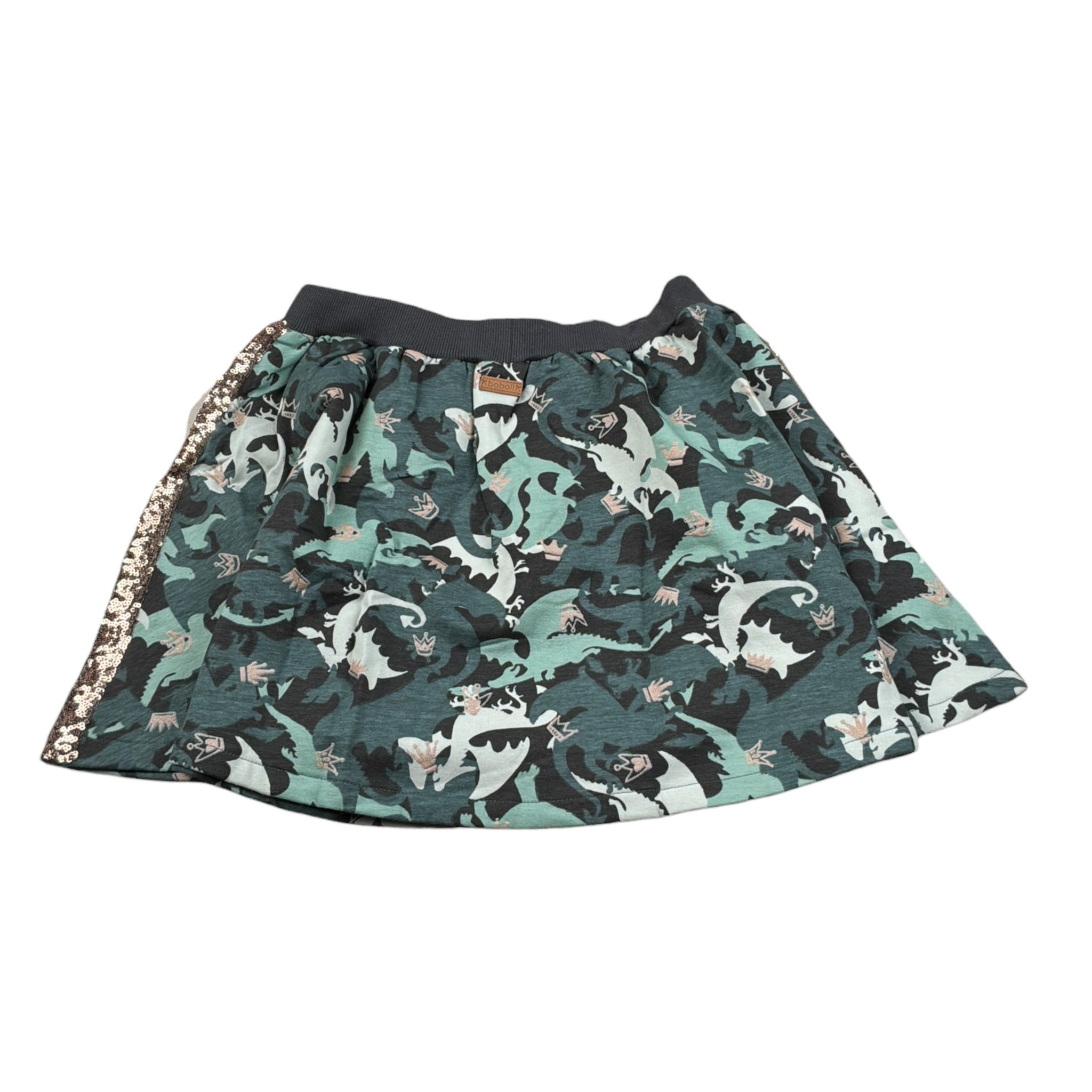 Boboli Gonna Stampa Fantasia con Elastico In Vita Verde per Bambina 468086 VERDE BOBOLI 