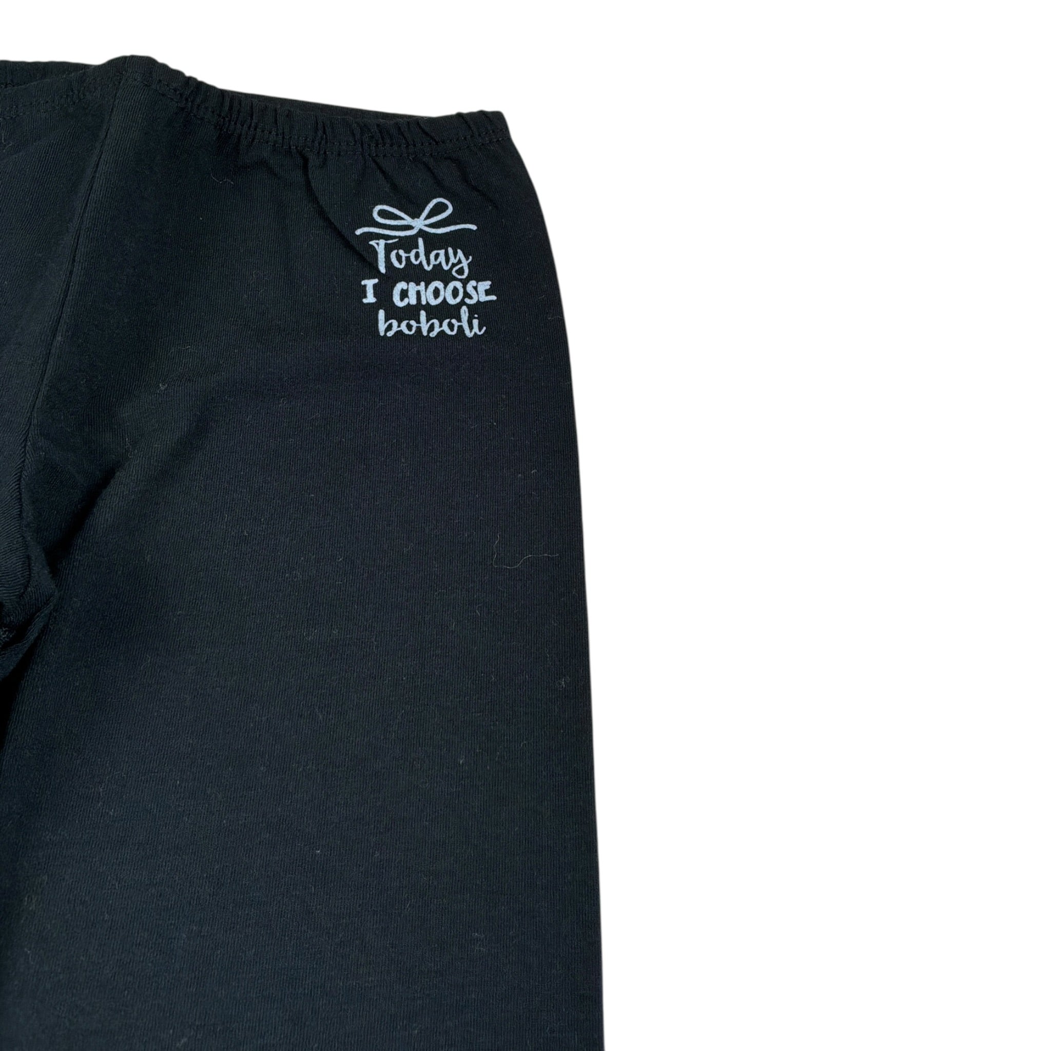 Boboli Leggins tinta unita con Stampa Nero per Bambina 496032 NERO BOBOLI 