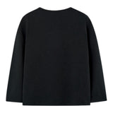Boboli Shirt Girocollo tinta unita con Stampa Nero per Bambina 497011 NERO BOBOLI 