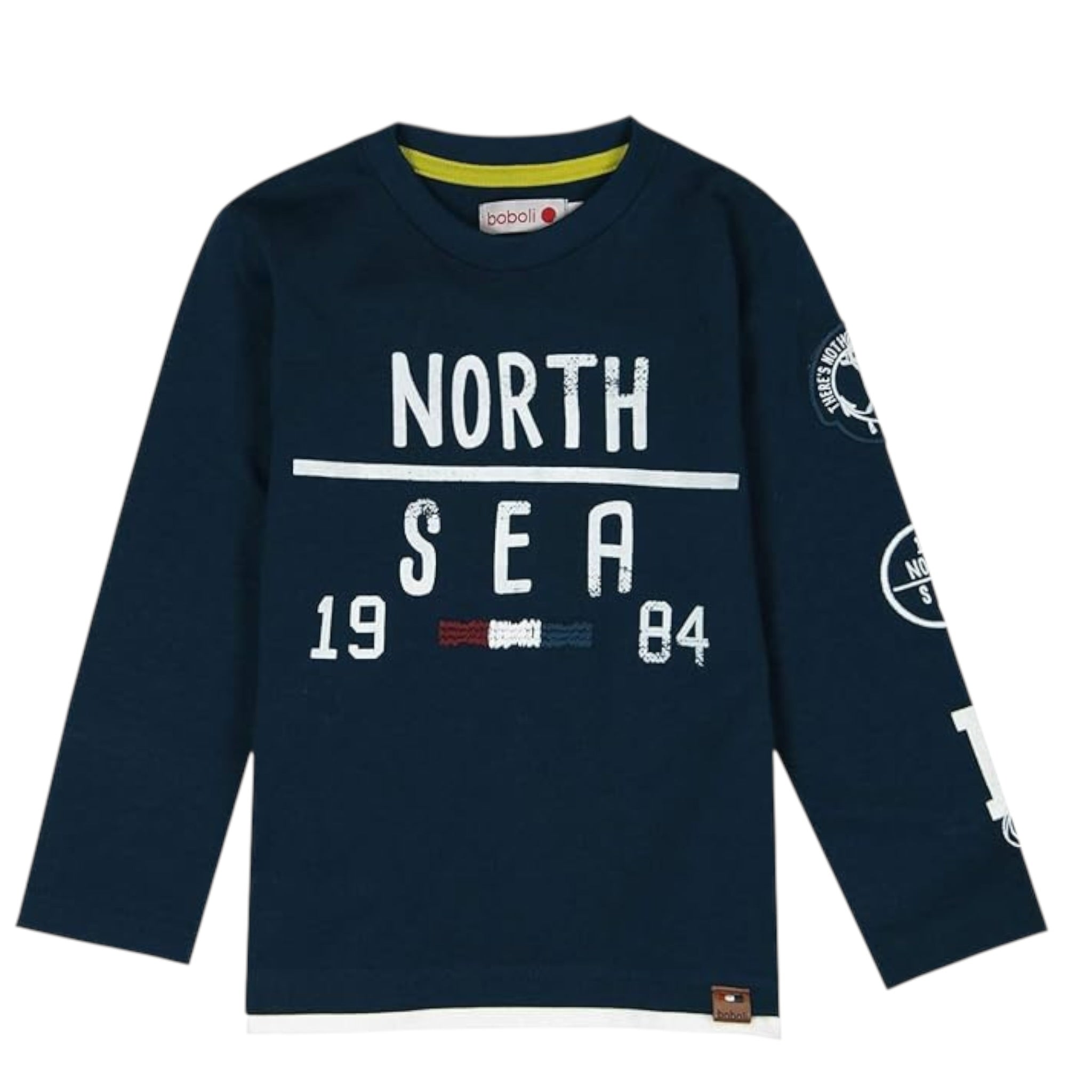 Boboli Shirt Girocollo tinta unita con Stampa Blu per Bambino 506056 BLU BOBOLI 
