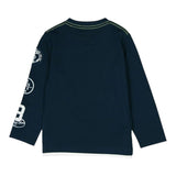 Boboli Shirt Girocollo tinta unita con Stampa Blu per Bambino 506056 BLU BOBOLI 
