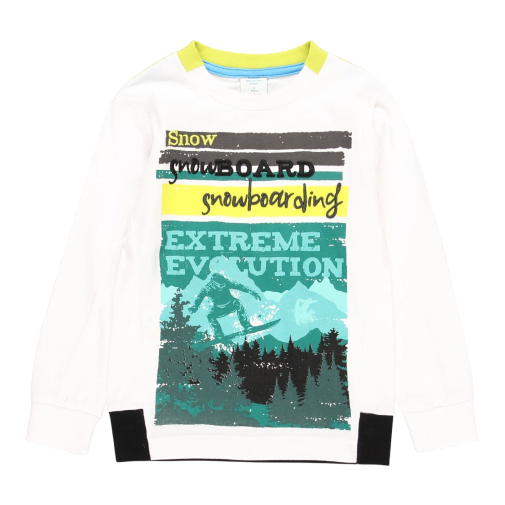 Boboli Shirt Girocollo tinta unita con Stampa Bianco per Bambino 513021 BIANCO BOBOLI 