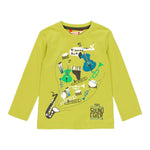 Boboli Shirt Girocollo tinta unita con Stampa Verde per Bambino 591005 VERDE BOBOLI 