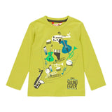 Boboli Shirt Girocollo tinta unita con Stampa Verde per Bambino 591005 VERDE BOBOLI 