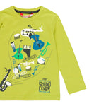 Boboli Shirt Girocollo tinta unita con Stampa Verde per Bambino 591005 VERDE BOBOLI 