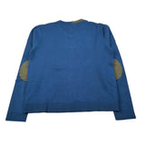 Boboli Maglia con Collo A V tinta unita Blu per Bambino 736455 BLU BOBOLI 