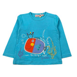 Boboli Shirt Girocollo tinta unita con Stampa Azzurro per Neonato SHTBLL AZZURRO BOBOLI 