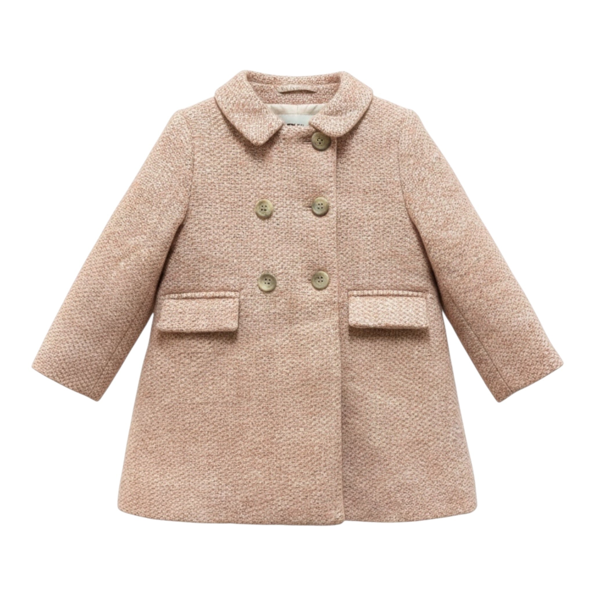 Bonpoint Cappotto tinta unita con Bottoni Rosa per Neonata BA036 ROSA BONPOINT 