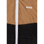 Boss Giubbino Bicolore con Zip E Cappuccio Beige per Neonato J51256 BEIGE BOSS 
