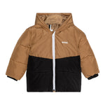 Boss Giubbino Bicolore con Zip E Cappuccio Beige per Neonato J51256 BEIGE BOSS 
