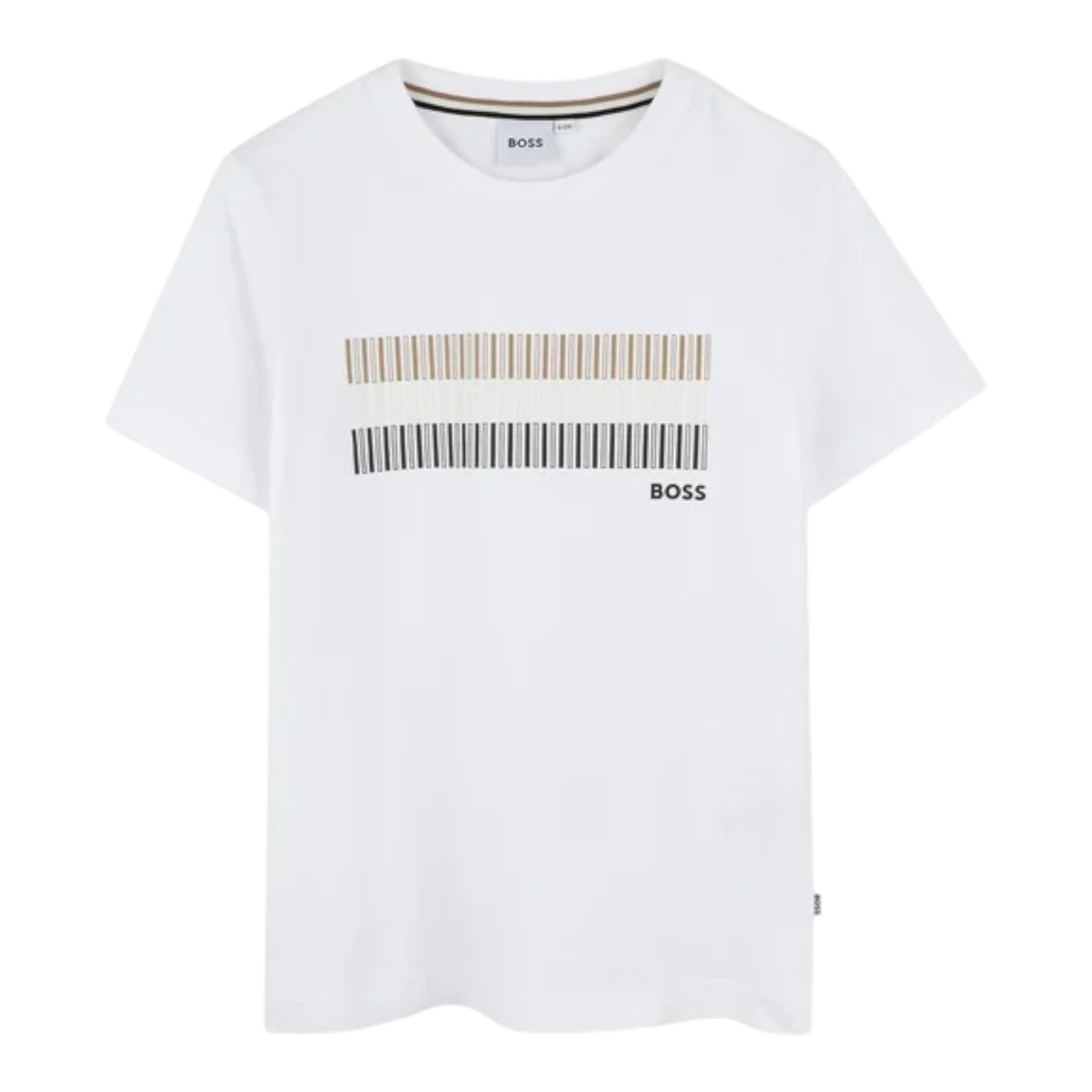 Boss T-Shirt tinta unita con Stampa Bianco per Bambino J52035 BIANCO BOSS 