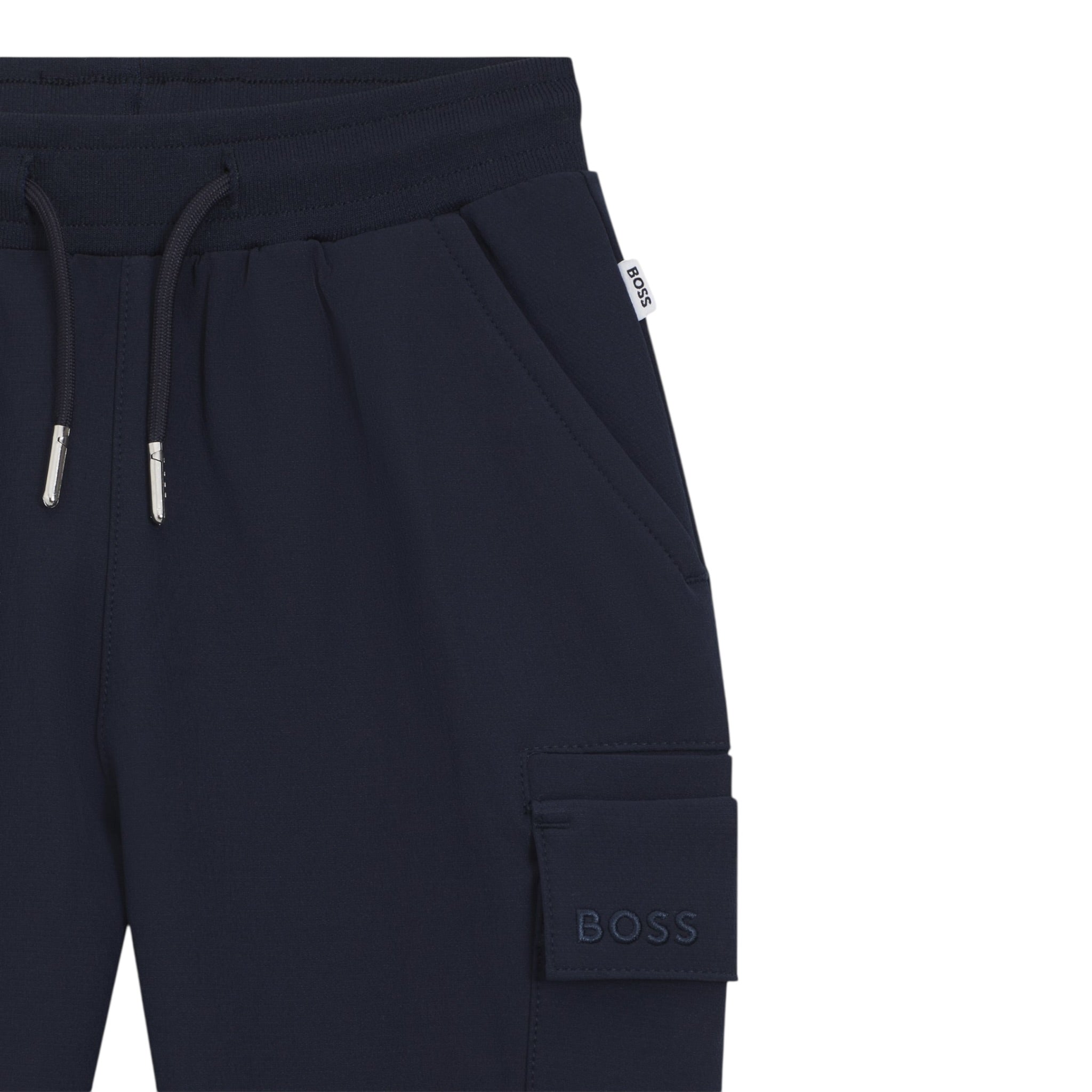 Boss Pantalone tinta unita con Elastico In Vita Blu per Bambino J52295X BLU BOSS 