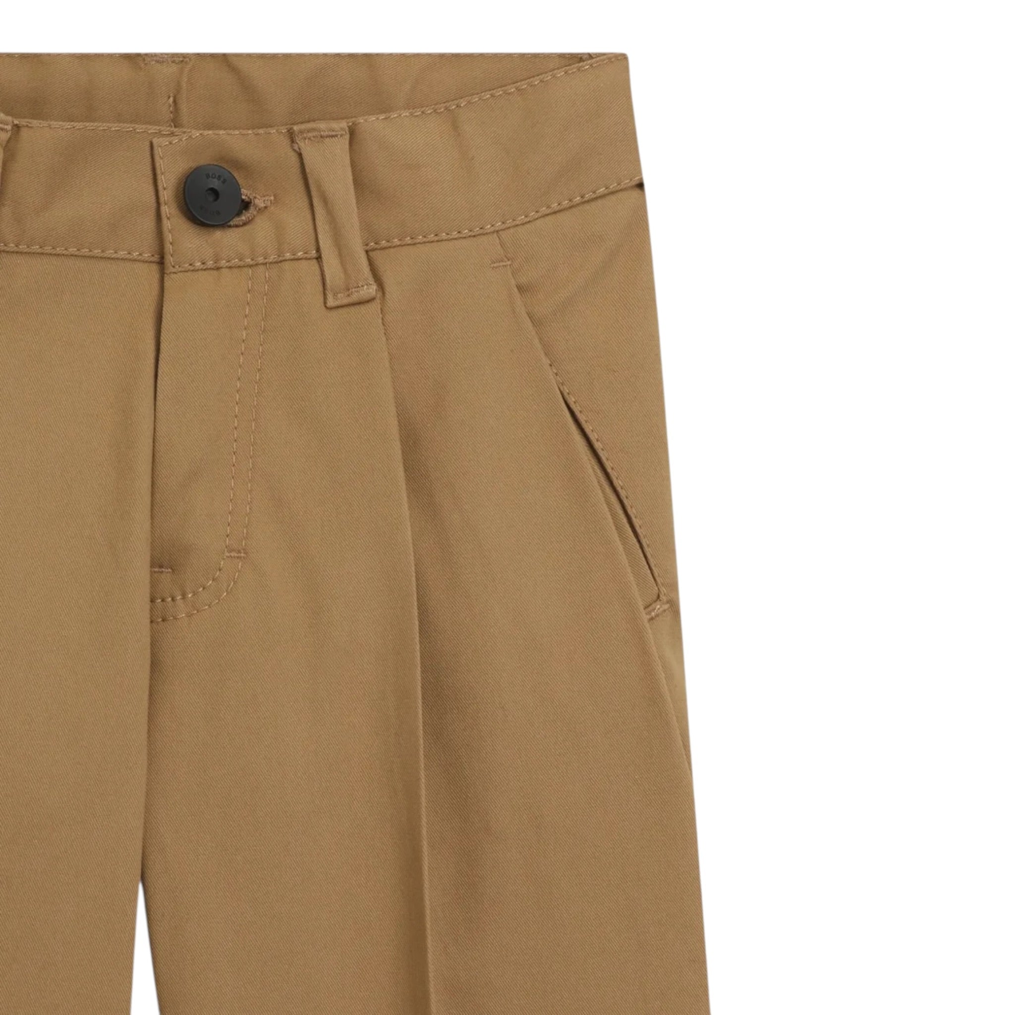 Boss Pantalone tinta unita con Tasche Americane Cammello per Bambino J52298 CAMMELLO BOSS 