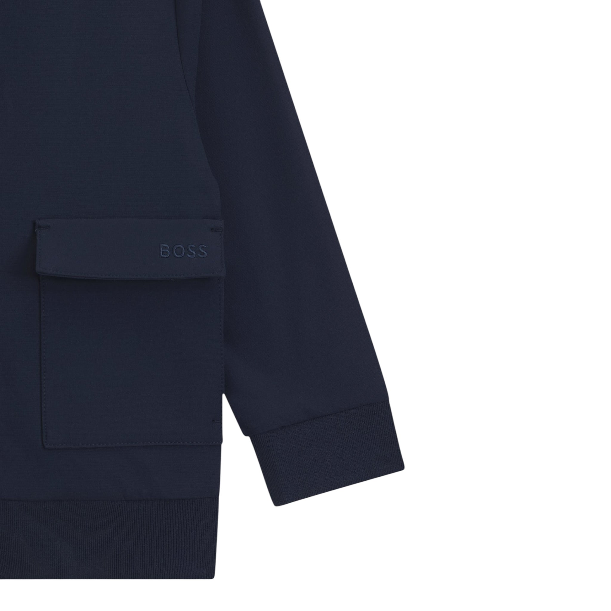 Boss Felpa tinta unita con Zip Blu per Bambino J52326 BLU BOSS 