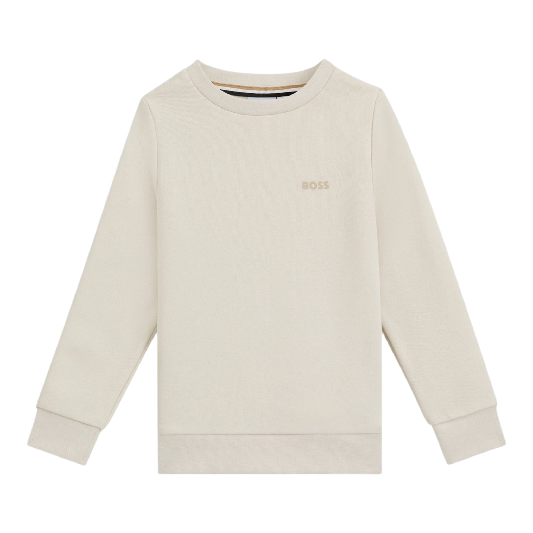 Boss Felpa tinta unita con Stampa Beige per Bambino J52348 BEIGE BOSS 