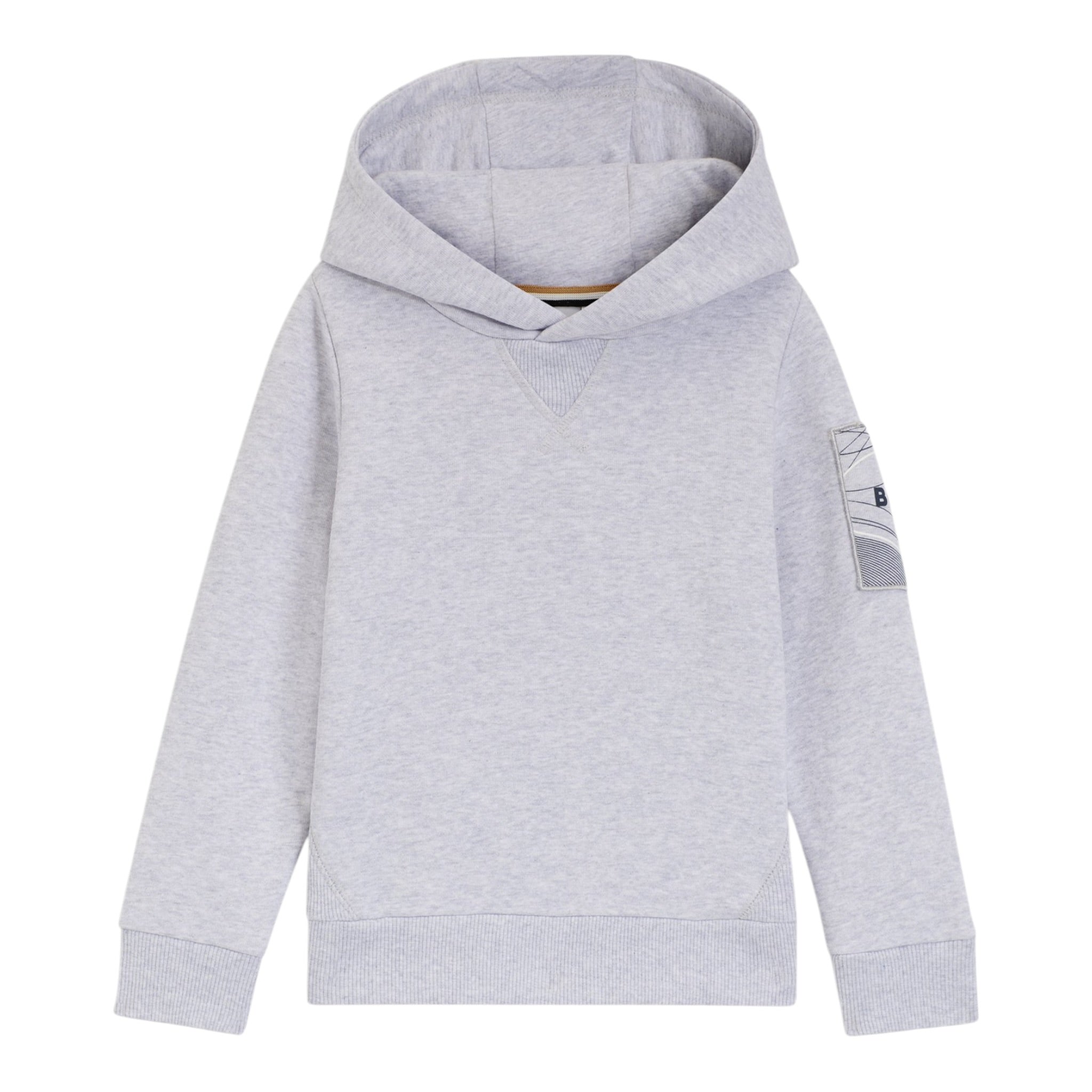 Boss Felpa tinta unita con Cappuccio Grigio per Bambino J52354 GRIGIO BOSS 