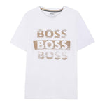 Boss T-Shirt tinta unita Girocollo con Stampa Bianco per Bambino J52366 BIANCO BOSS 