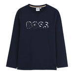 Boss Shirt tinta unita con Stampa Blu per Bambino J52380 BLU BOSS 