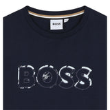 Boss Shirt tinta unita con Stampa Blu per Bambino J52380 BLU BOSS 