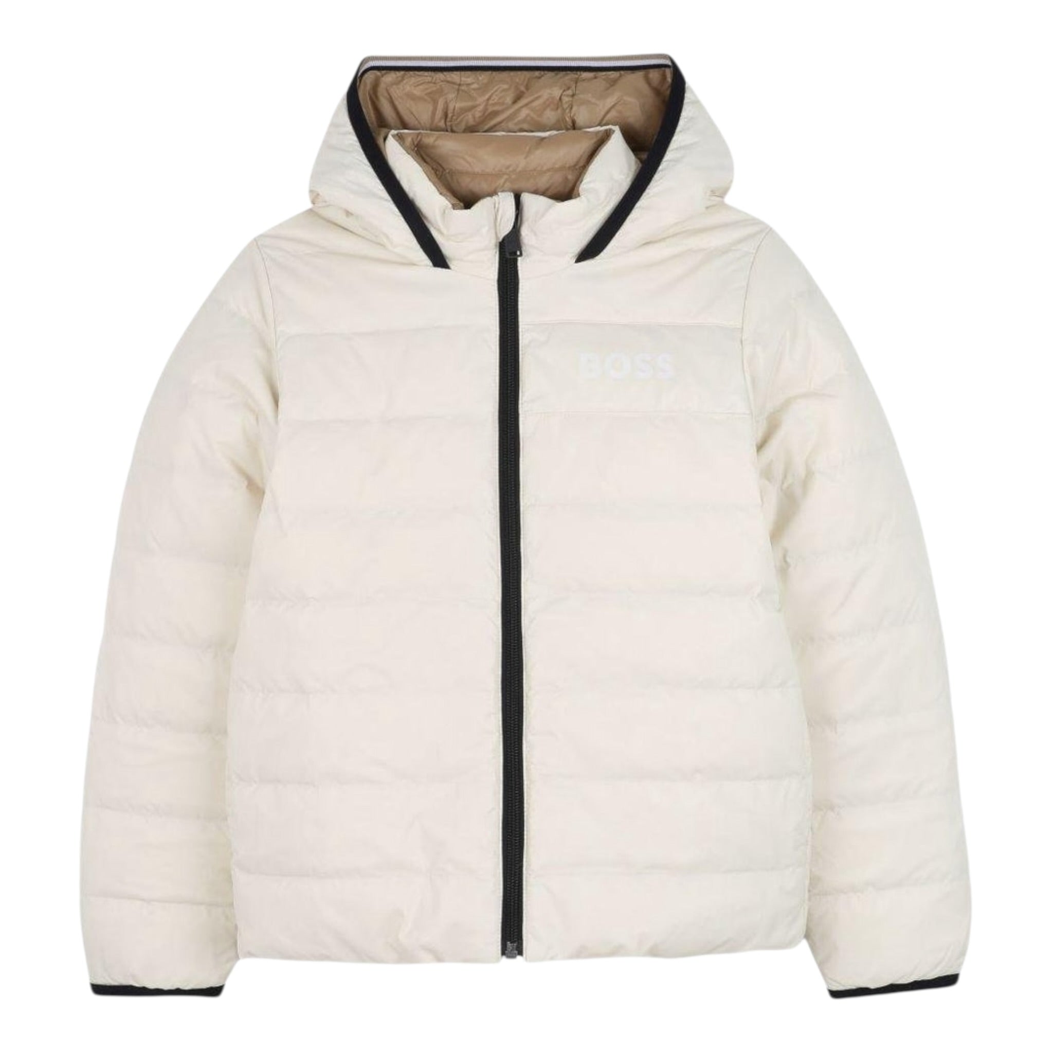 Boss Giubbino tinta unita Reversibile Beige per Bambino J52398 BEIGE BOSS 