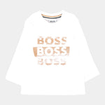 Boss Shirt tinta unita con Logo Bianco per Neonato J52463 BIANCO BOSS 