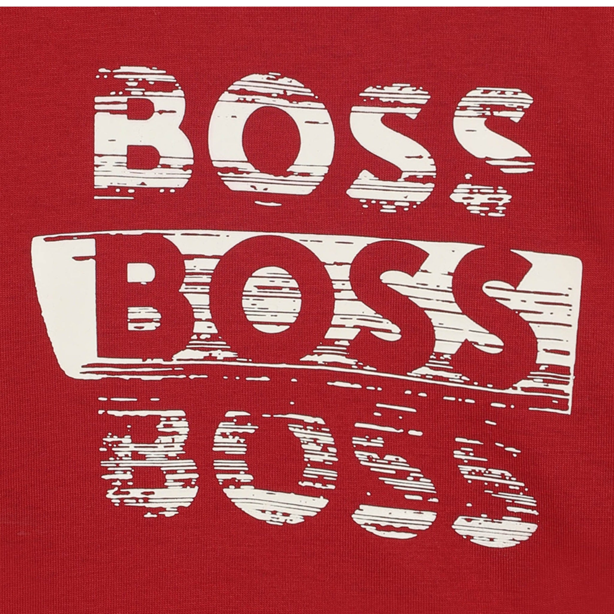 Boss Shirt tinta unita con Logo Rosso per Neonato J52463 ROSSO BOSS 