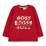 Boss Shirt tinta unita con Logo Rosso per Neonato J52463X ROSSO BOSS 