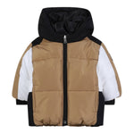 Boss Giubbino Tricolore con Zip E Cappuccio Beige per Neonato J52477 BEIGE BOSS 