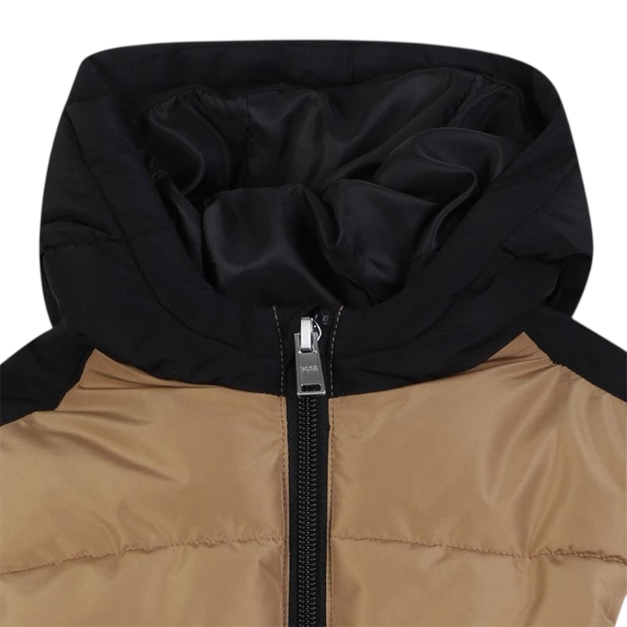 Boss Giubbino Tricolore con Zip E Cappuccio Beige per Neonato J52477X BEIGE BOSS 