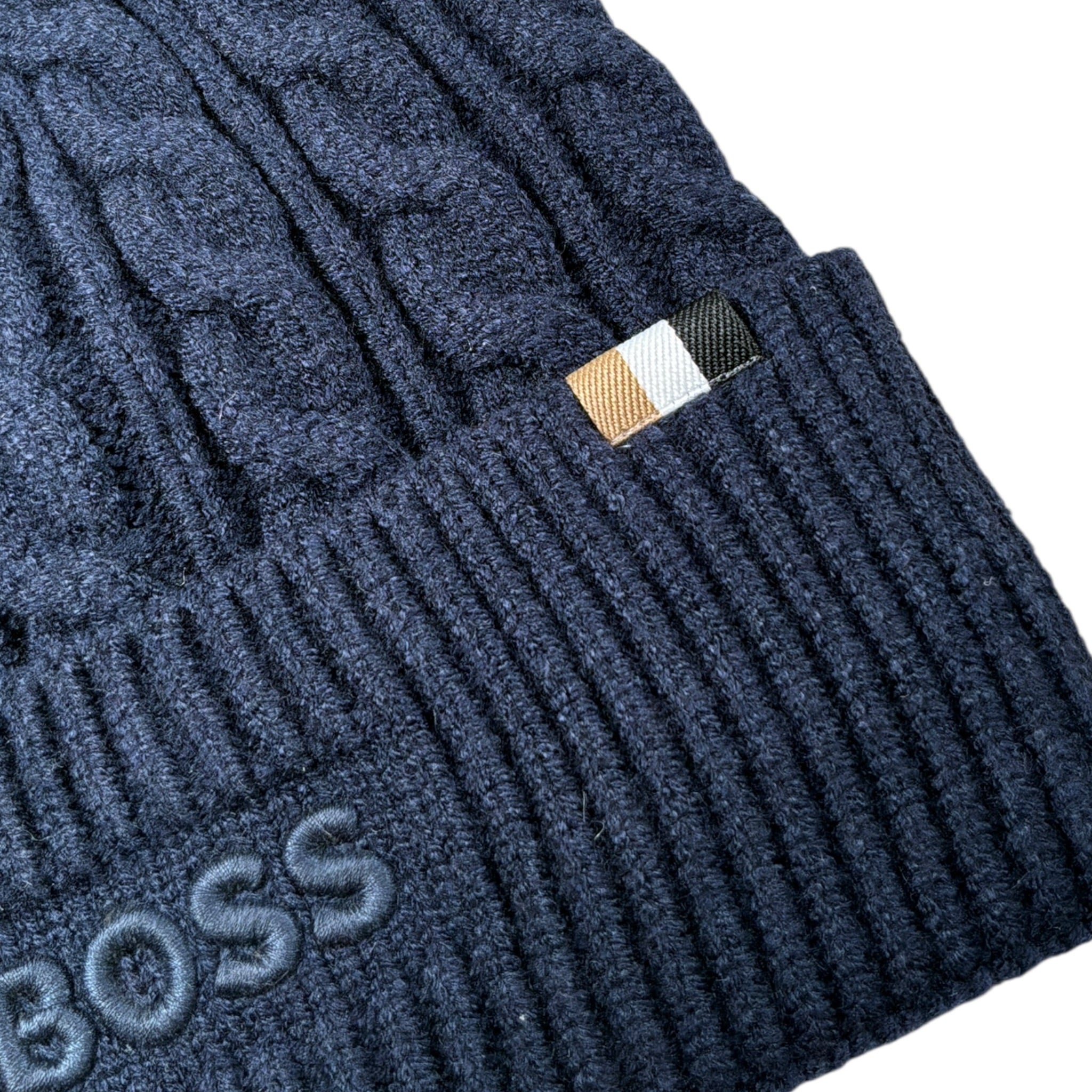Boss Cappello tinta unita con Logo Blu per Neonato J52624 BLU BOSS 