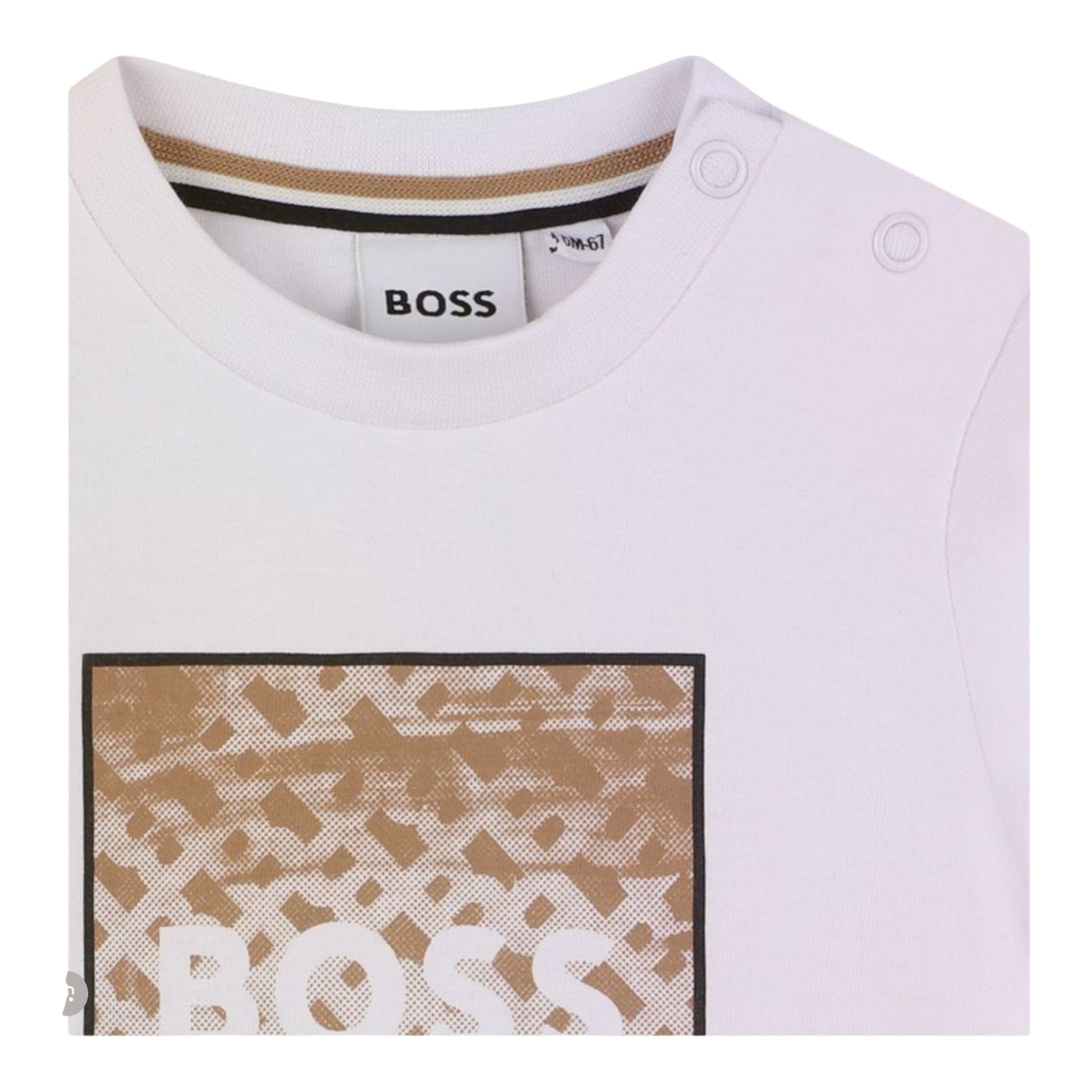 Boss Shirt tinta unita con Logo Bianco per Neonato J52715 BIANCO BOSS 