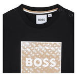 Boss Shirt tinta unita con Logo Nero per Neonato J52715 NERO BOSS 