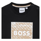 Boss Shirt tinta unita con Logo Nero per Neonato J52715 NERO BOSS 