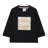 Boss Shirt tinta unita con Logo Nero per Neonato J52715 NERO BOSS 