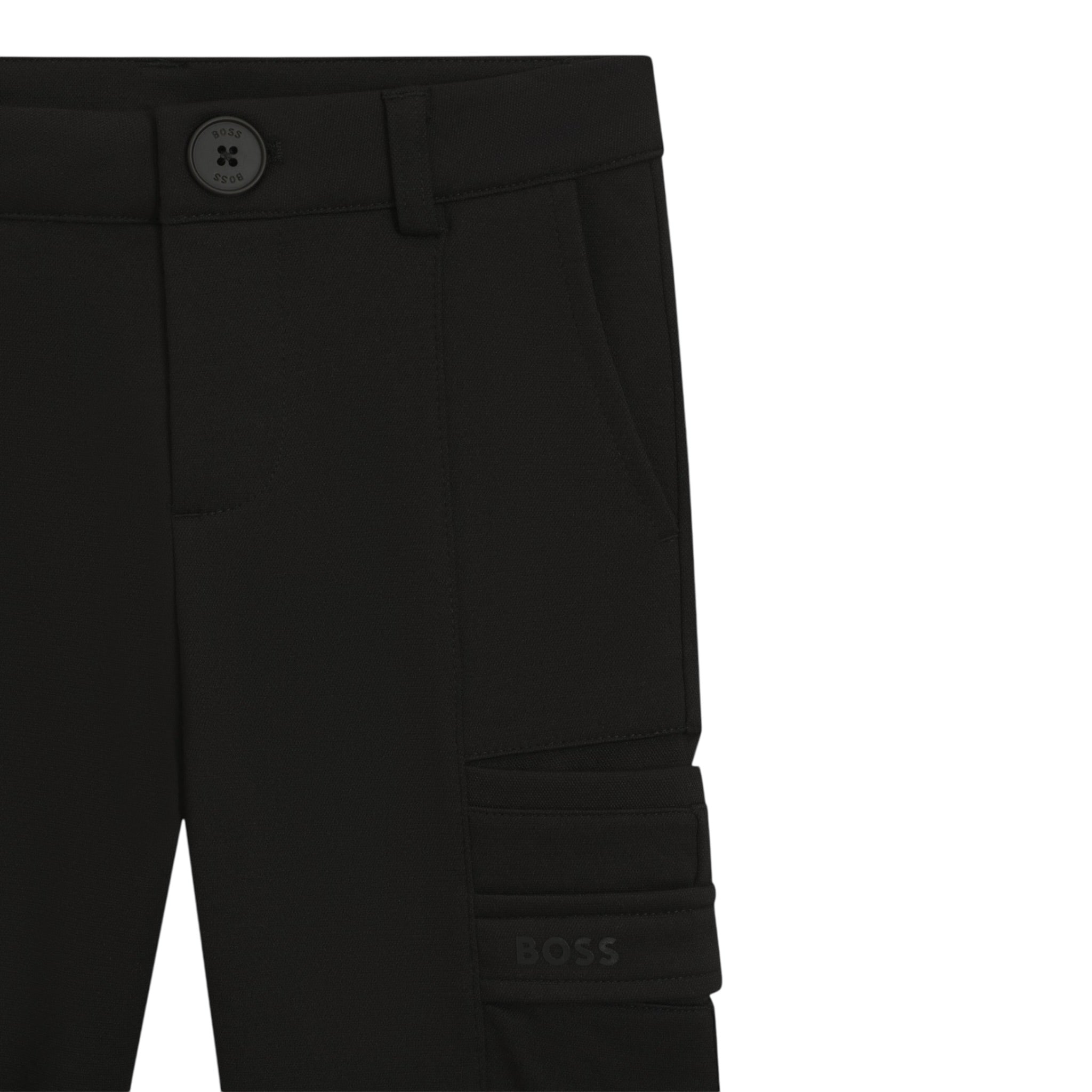 Boss Pantalone tinta unita con Bottone Nero per Bambino J5296 NERO BOSS 