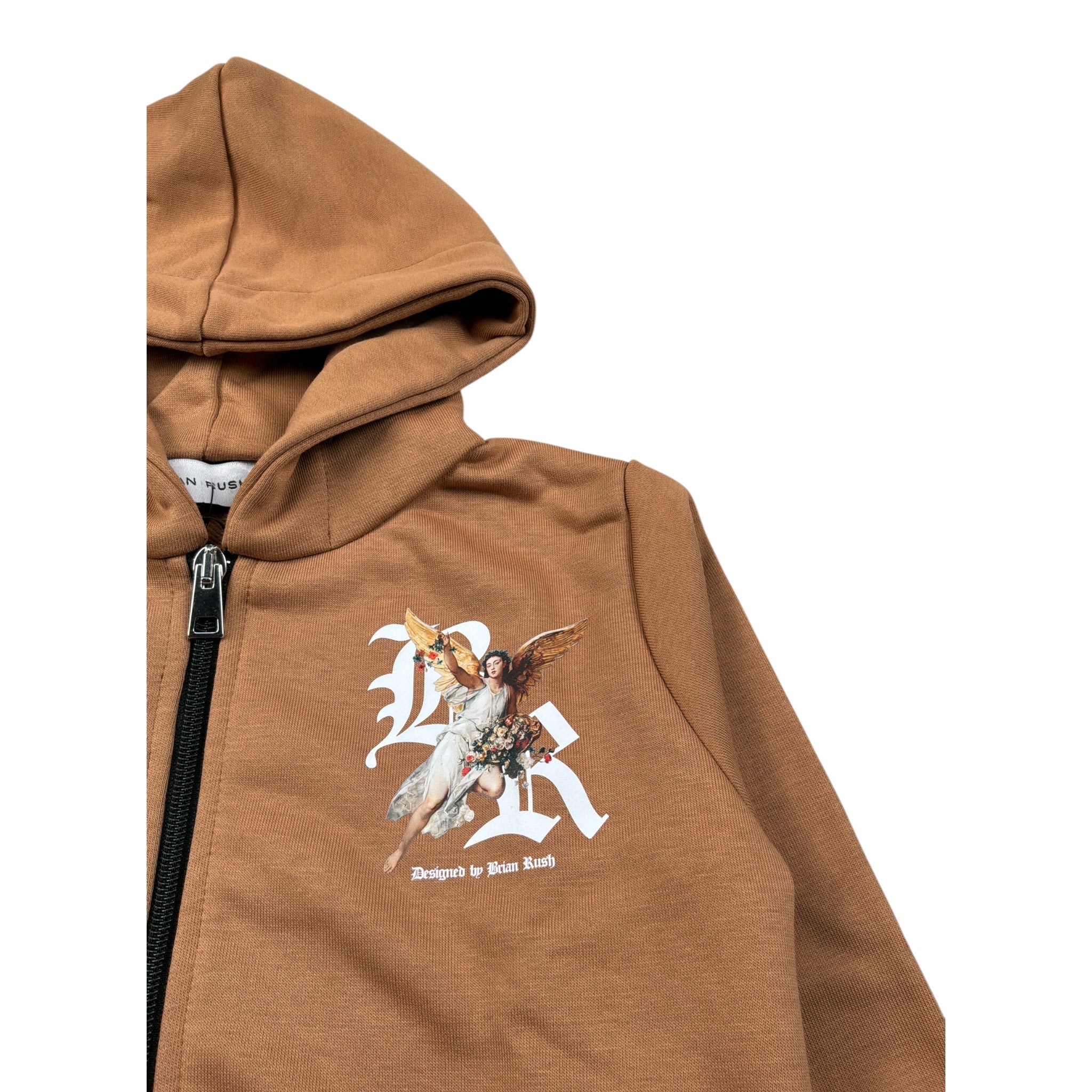 Brian Rush Felpa con Zip E Cappuccio tinta unita Cammello per Bambino 4225 CAMMELLO BRIAN RUSH 