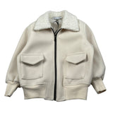 Brian Rush Giubbino tinta unita con Zip Panna per Bambino VN746 PANNA BRIAN RUSH 