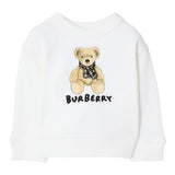 Burberry Felpa Chiusa Girocollo tinta unita con Stampa Bianco per Neonato 810918 BIANCO BURBERRY 
