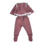 Calamaro Completo 2Pz Maglia-Ghettina tinta unita Rosa per Neonata 11030 ROSA CALAMARO 